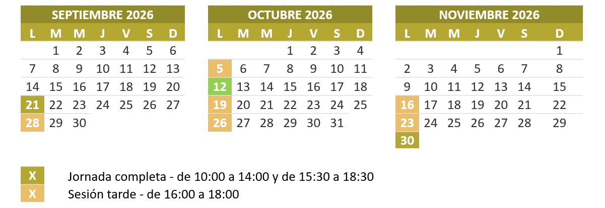 Calendario del programa